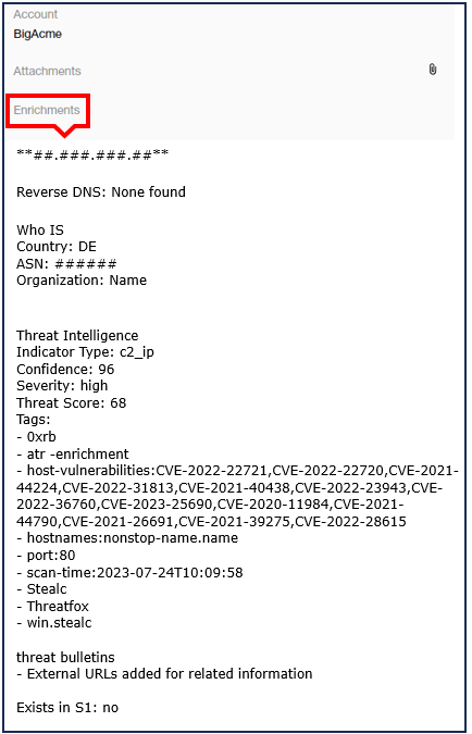 Image screenshot of myNuspire's threat intelligence platform (TIP)